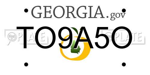 TO9A5O Georgia License Plate