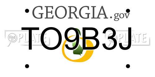 TO9B3J Georgia License Plate