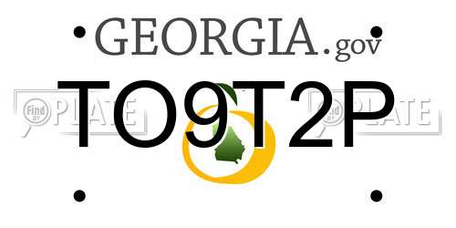 TO9T2P Georgia License Plate
