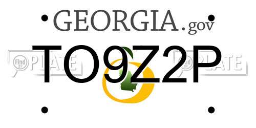 TO9Z2P Georgia License Plate