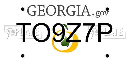 TO9Z7P Georgia License Plate