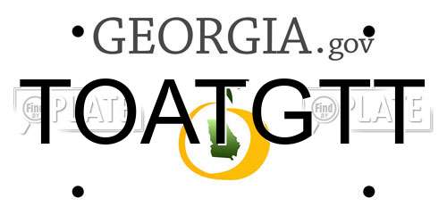 TOATGTT Georgia License Plate