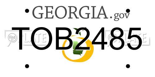 TOB2485 Georgia License Plate