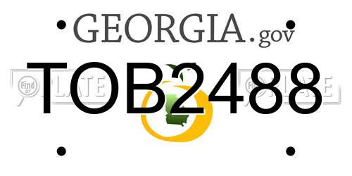 TOB2488 Georgia License Plate