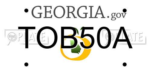 TOB50A Georgia License Plate
