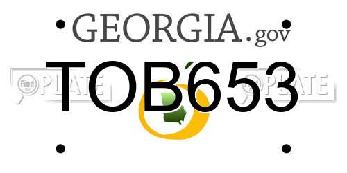 TOB653 Georgia License Plate