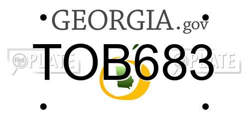 TOB683 Georgia License Plate