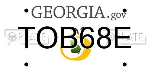 TOB68E Georgia License Plate