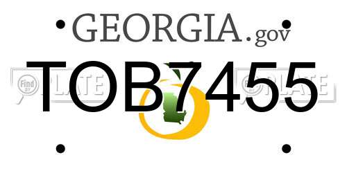 TOB7455 Georgia License Plate