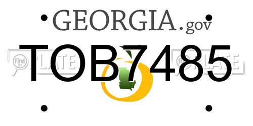 TOB7485 Georgia License Plate