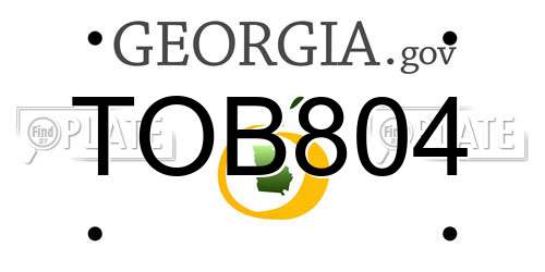 TOB804 Georgia License Plate