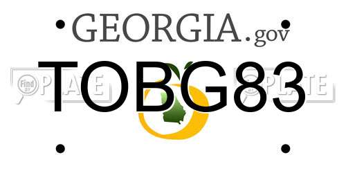 TOBG83 Georgia License Plate