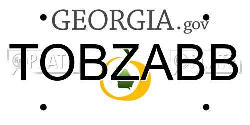 TOBZABB Georgia License Plate