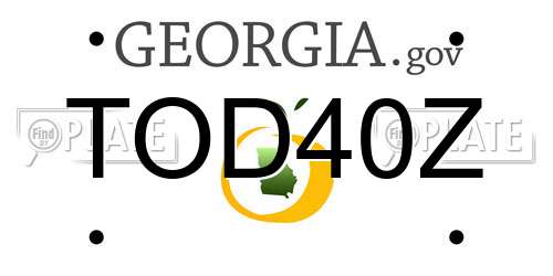 TOD40Z Georgia License Plate