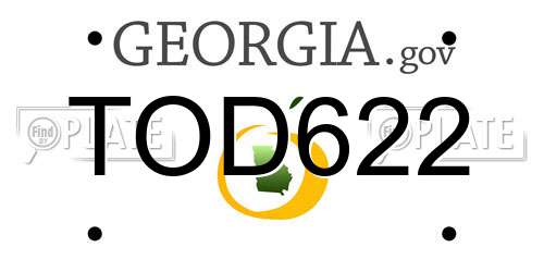 TOD622 Georgia License Plate