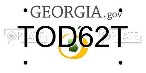 TOD62T Georgia License Plate