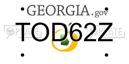 TOD62Z Georgia License Plate
