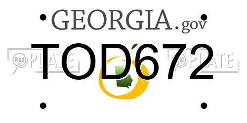TOD672 Georgia License Plate
