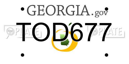 TOD677 Georgia License Plate