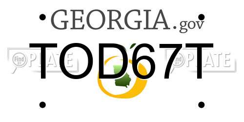 TOD67T Georgia License Plate