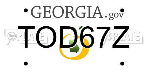 TOD67Z Georgia License Plate