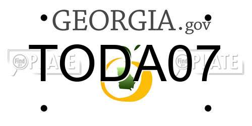 TODA07 Georgia License Plate