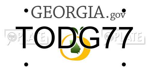 TODG77 Georgia License Plate
