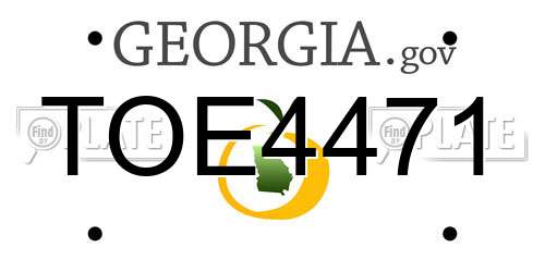 TOE4471 Georgia License Plate