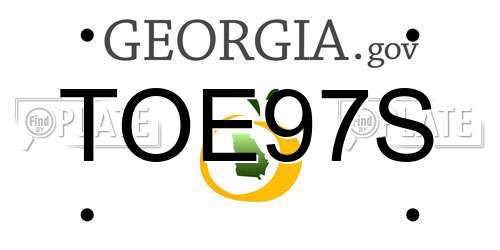 TOE97S Georgia License Plate