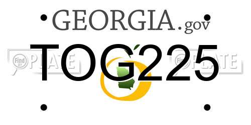 TOG225 Georgia License Plate