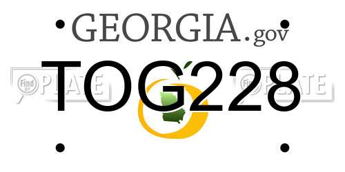 TOG228 Georgia License Plate