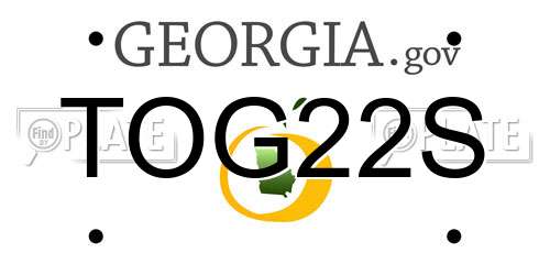 TOG22S Georgia License Plate