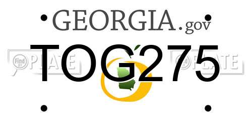 TOG275 Georgia License Plate