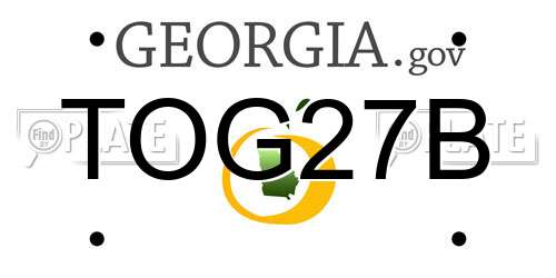 TOG27B Georgia License Plate