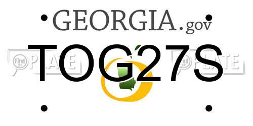 TOG27S Georgia License Plate