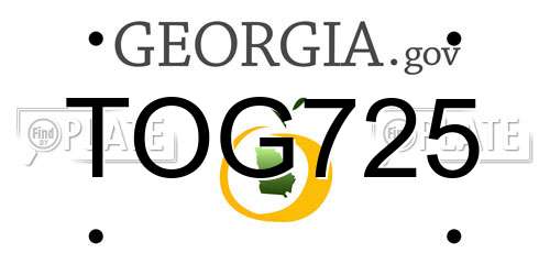 TOG725 Georgia License Plate
