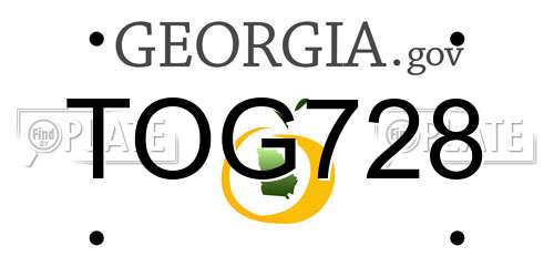 TOG728 Georgia License Plate
