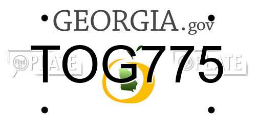 TOG775 Georgia License Plate