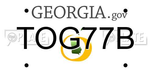 TOG77B Georgia License Plate