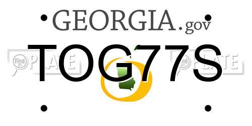 TOG77S Georgia License Plate