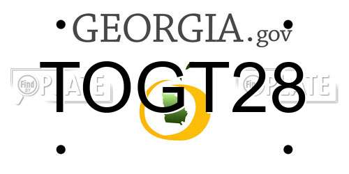 TOGT28 Georgia License Plate
