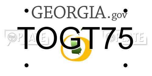 TOGT75 Georgia License Plate