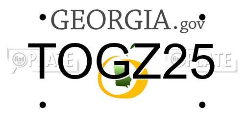 TOGZ25 Georgia License Plate