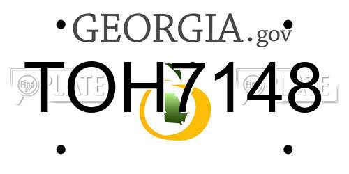 TOH7148 Georgia License Plate