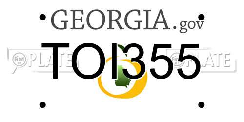 TOI355 Georgia License Plate