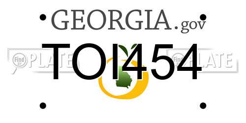 TOI454 Georgia License Plate