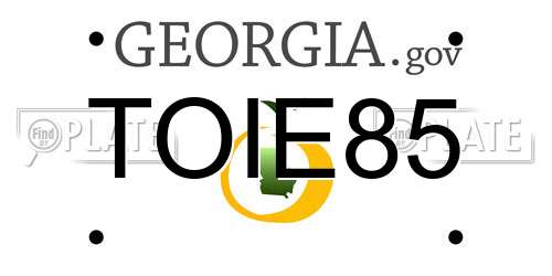 TOIE85 Georgia License Plate