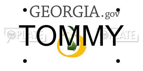 TOMMY Georgia License Plate