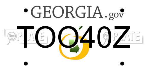 TOO40Z Georgia License Plate
