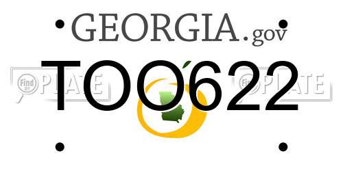 TOO622 Georgia License Plate